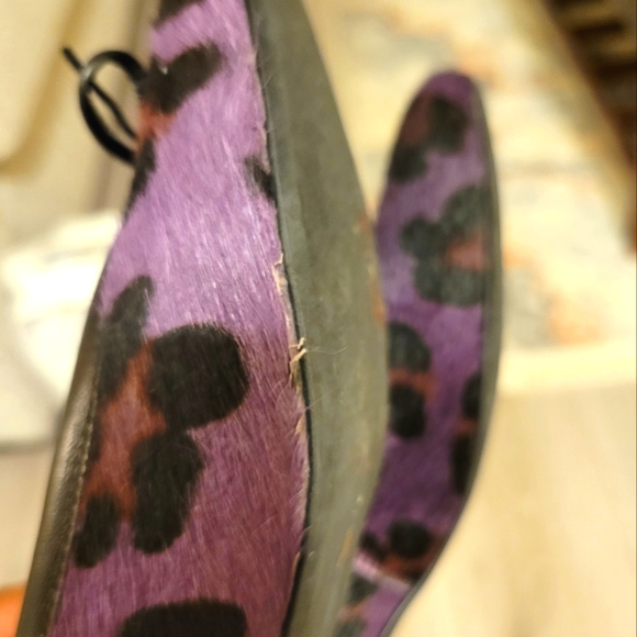Jhay | Calf Hair | Leopard Print | Purple/Black/Brown | Kitten Heel | Size 6 - Picture 11 of 13